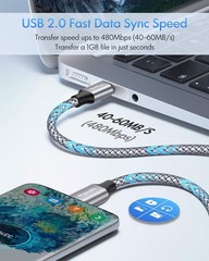 USB C to USB C Cable 2ft, 2-Pack 60W USBC to USBC Cord, Type C Charger Cable