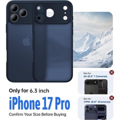iPhone 17 Pro Case – Military Grade Shockproof, Ultra Slim, Matte Blue