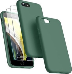 iPhone SE 2022 Case Shockproof Protective Cover Black Case + 2 Screen Protectors