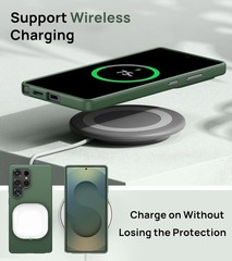 Green Military Grade Drop Protection Case for Samsung Galaxy S25 Ultra, Ultra-Th