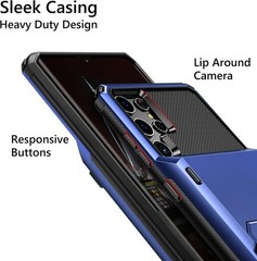 Wallet Case for Galaxy S22 Ultra with Hidden Pocket & 4 Credit Card Slots