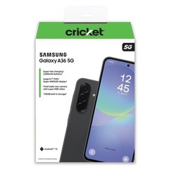 Cricket Wireless Prepaid Samsung Galaxy A36 5G 6GB RAM 128GB Black, New Sealed