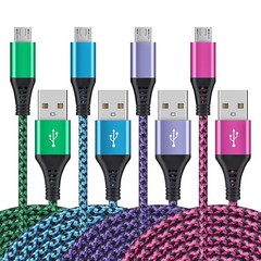 4 Pack Fast Micro USB Charger for Samsung Galaxy S7 J7 3Ft