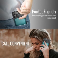 iPhone 17 Pro Max Wallet Case with Card Holder, RFID Blocking, Shockproof Cover
