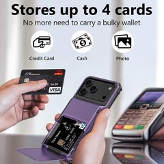 iPhone 17 Pro Max Case Wallet with Card Holder Dual Layer Heavy Duty Shockproof