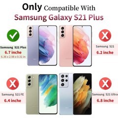 For Samsung Galaxy S21 Plus Case w/Screen Protector and Military Grade Cover