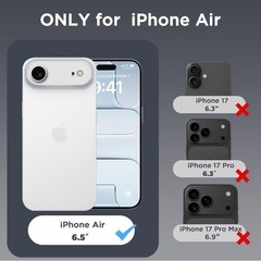 Magnetic Case for iPhone Air 6.5 inch – Not Yellowing Anti-Scratch (Clear)