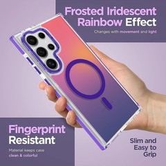 Magnetic Case for Samsung Galaxy S23 Ultra Slim Translucent Matte Purple Design