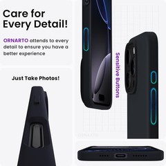 iPhone 16 Pro Max Case 6.9&Prime;, Slim Liquid Silicone 3 Layers Soft Gel Rubber Cover