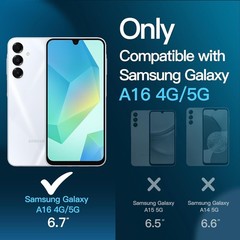 HD Clear Tempered Glass Screen Protector 2-Pack for Samsung Galaxy A16 5G / 4G 6