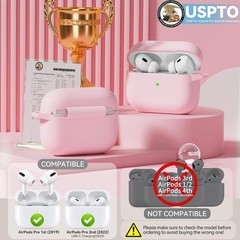 AirPods Pro 2 Case Pink, Soft Silicone iPod Pro Case for Airpods Pro 2nd/1st Gen