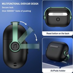 Protective Case Cover for Airpods Pro (1st/2nd Gen, 2019/2022/2023) + Cleaning K