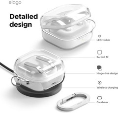 Clear Case with Carabiner for Samsung Galaxy Buds 4 Pro & Galaxy Buds 4