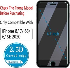 2PCS Tempered Glass Screen Protector for iPhone SE 2020 4.7 Inch Case Friendly