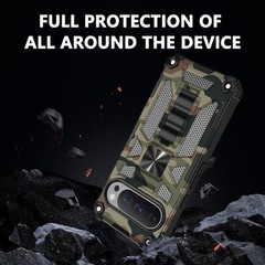Google Pixel 10 Pro Camouflage Case with Kickstand, Military Grade Shockproof Co