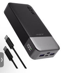 JUOVI 20000mAh 45W Power Bank USB -CD Fast Charging Portable Battery Pack LED