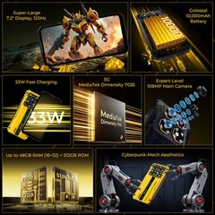 2026 OUKITEL WP60 5G Rugged Phone 48GB+512GB 7.2&Prime; Display 10000mAh Android 15
