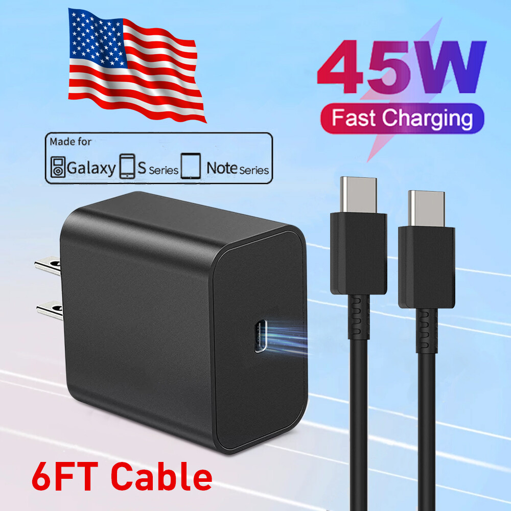 45W USB-C Super Fast Wall Charger + 6FT Cable For Samsung Galaxy S20 S21 S22 S24