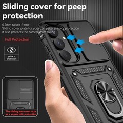 Samsung Galaxy A55 5G Case with Slide Camera Cover HD Screen Protector Black