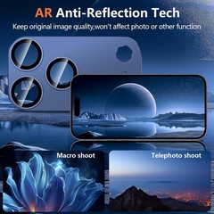 Navy Blue Camera Lens Protector 9H Tempered Glass for iPhone 17 Pro Max, Full Co