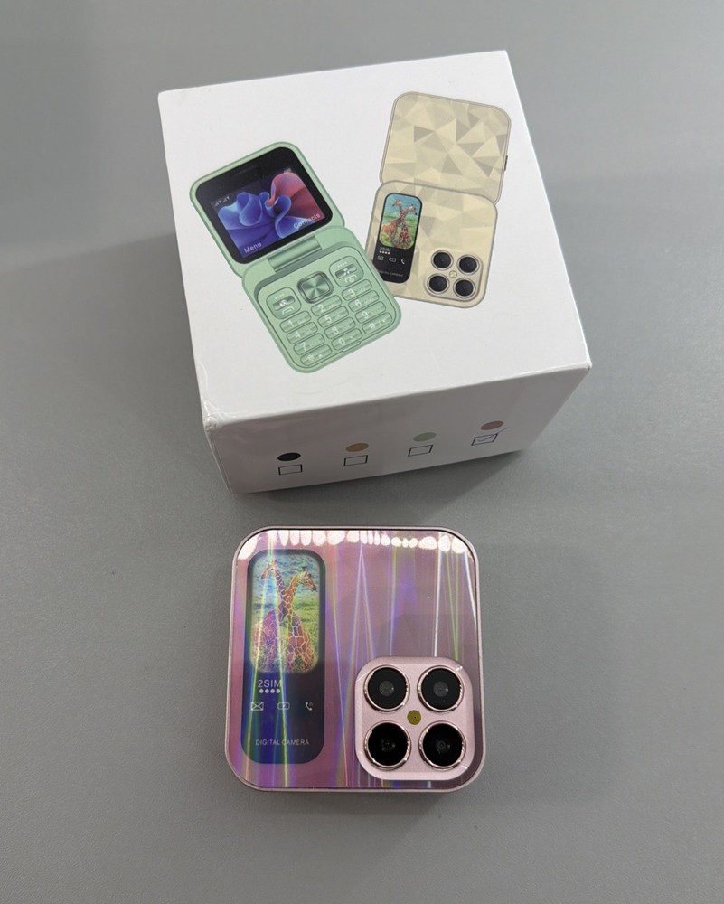 MINI Flip PHONE S23 Pro Foldable Phone 2 Sim Pink