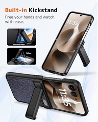 For Motorola Razr Ultra 2025 Case, Kickstand, Bling Luxury Slim Leather