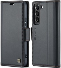 Samsung Galaxy S22 Wallet Case with RFID Blocking, Leather Book Folio Case Black