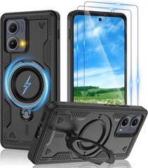 For Motorola Moto Edge 2024 Case with Military Grade Shockproof, Metal Kickstand