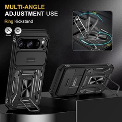 2 Pack Google Pixel 10/10 Pro Case with Slide Camera Cover and Screen Protector