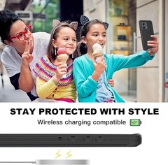 for Motorola Edge 2022 Case with Tempered Glass Screen Protector Black