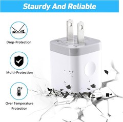 4-Pack Dual Port USB Wall Charger 2.1A Power Adapter Cube Plug for Charging
