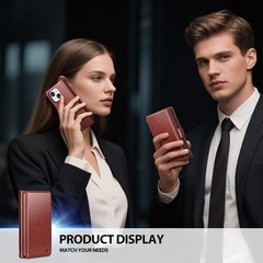 iPhone 13 Case Wallet with Card Holder Women Men, RFID Blocking PU Leather Flip