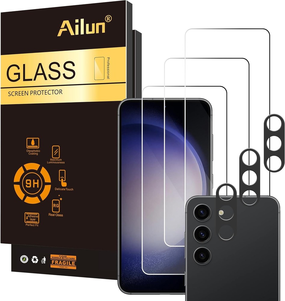 3-Pack Ultra Clear Screen Protectors & Camera Lens for Galaxy S23 FE 6.4 Inch