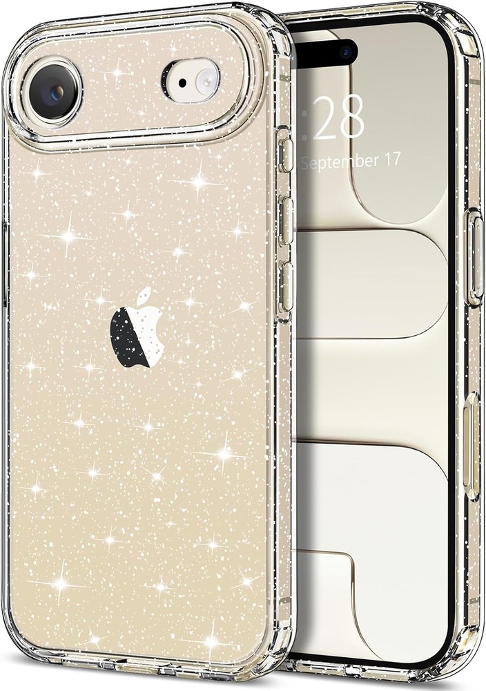 Clear Glitter Sparkly Bling Case for iPhone Air, Cute Soft TPU Shockproof Cover