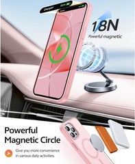 iPhone 12 Pro Max Case: Translucent Matte Magnetic Phone Cover – Light Pink