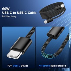 4-Port Fast Charger Adapter for iPhone 15 Pro Max, Galaxy S25, 6ft USB C Cable