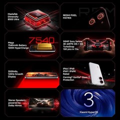 REDMI Turbo 5 (12GB + 256GB) Black | MediaTek Dimensity 8500 Ultra