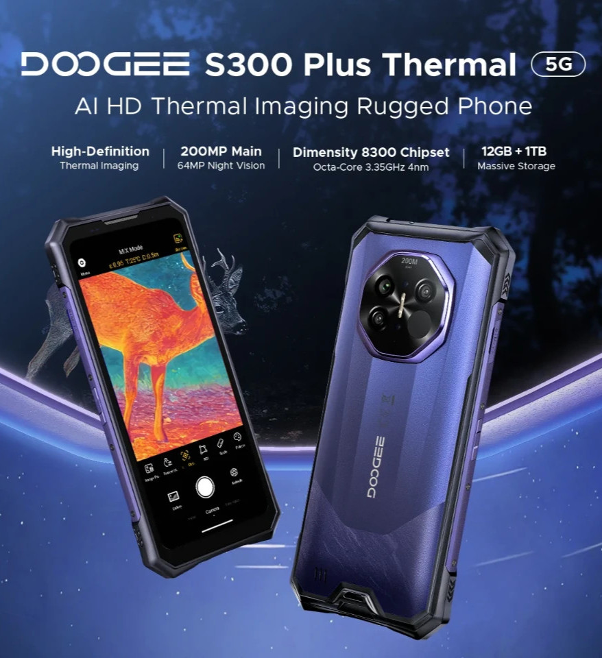 Doogee S300 Plus Thermal 5G 6.78&Prime;(12+36)/1TB Walkie Talkie 11000mAh By FedEx