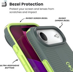 Speck CANDYSHELL Grip +MS Case for iPhone 17 Air – NEO DRAB/Glow Green Slim Prot