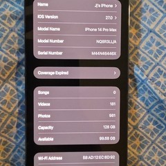 Apple iPhone 14 Pro Max Unlocked Smartphone 128GB