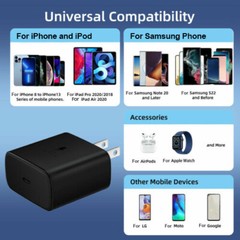 45w Type USB-C Super Fast Wall Charger +6FT Cable For Samsung Galaxy S25 S24 S23