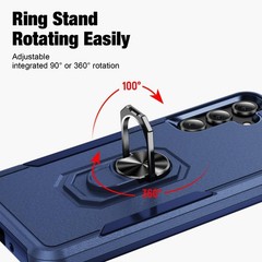 Durable Dark Blue Case for Samsung Galaxy A16 5G with 2X Tempered Glass Protecto