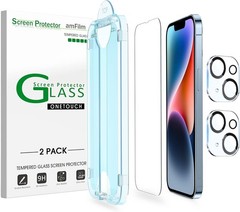 iPhone 14 6.1 2-Pack Clear Tempered Glass & Camera Lens Protectors