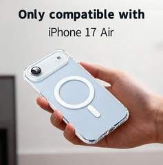 Magnetic case for iPhone Air, Built in Camera Lens Protector,Crystal Transparent