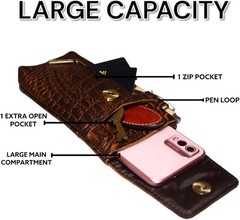 Leather Phone Holster – Genuine Full-Grain Buffalo Leather Cell Phone Holsters f