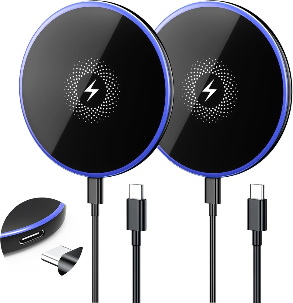 2 Pack 15W Wireless Fast Charging Pad for Samsung Galaxy S26 S25 Ultra 6FT