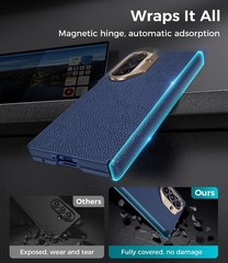 Leather Case for Samsung Galaxy Z Fold 7 with Hinge Protection and 2 X Privacy S