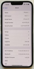 TESTED USED GSM UNLOCKED MIDNIGHT iPhone 13, 256GB A2482 MLAH3LL/A, 98% BATTERY.