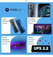 Motorola G14 (Gray, 4GB RAM, 128GB Storage) | Hatke Style, Hatke Entertainme