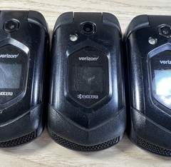 LOT OF 3 POOR COND KYOCERA E4610 DURAXV VERIZON LTE W/CAM RUGGED FLIP PHONE